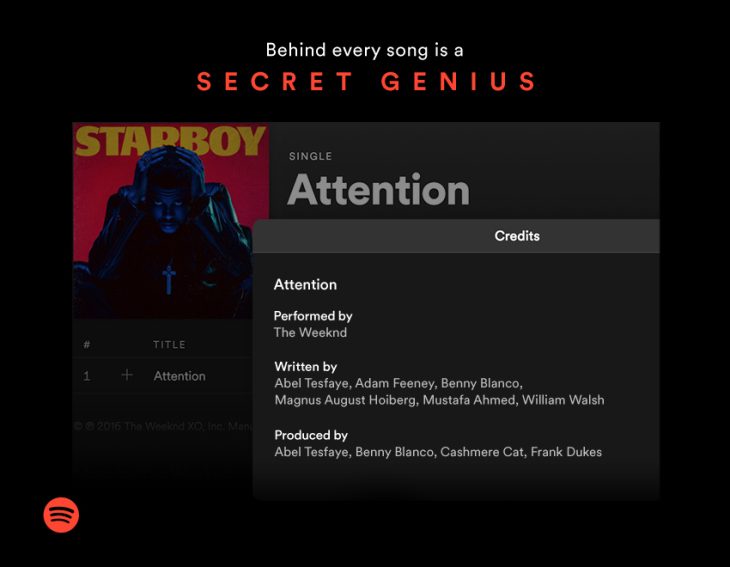 Spotify ya muestra créditos en sus canciones